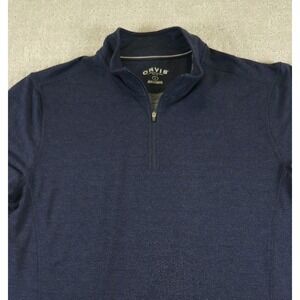 Orvis 1/4 Zip Pullover Soft Sweatshirt Men's Size Large Navy Blue Outdoors EUC